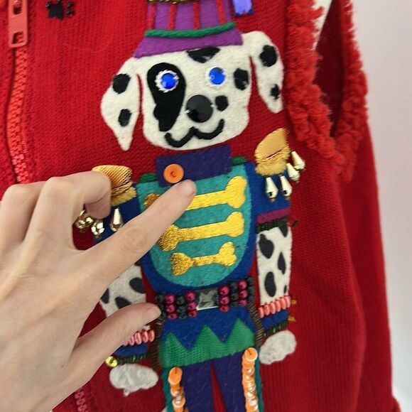 Vintage Michel Simon NYC Novelty Nutcracker Dog Sweater Vest - Picture 5 of 8